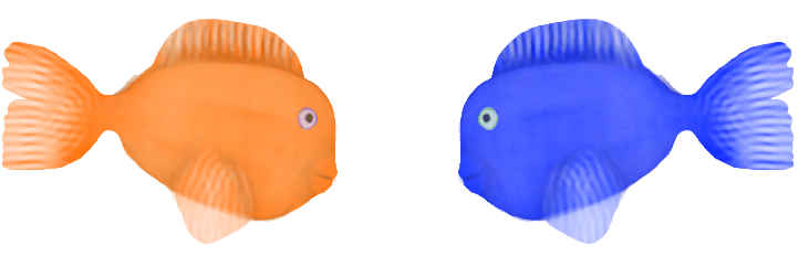 glou et blub en pleine conversation